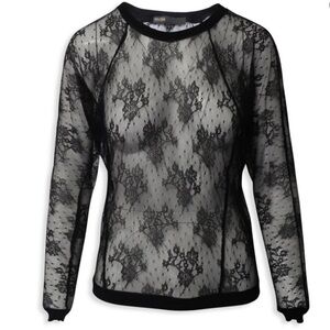 Maje black blouse lace shirt small‎